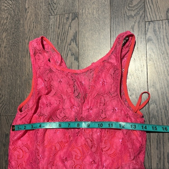 Minuet Pink Lace mini sleeveless dress Sz L - Picture 4 of 10